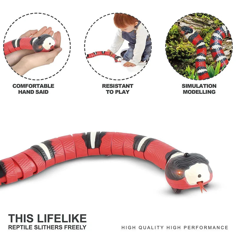 Juguetes automáticos para gatos, interactivos, con sensor inteligente, serpiente de juguete para gatos, carga USB, accesorios para gatos, juego para mascotas.