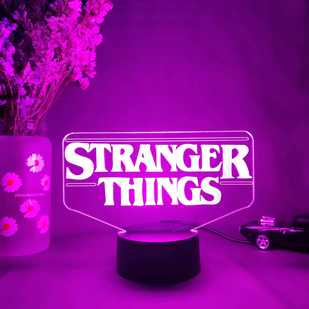 Lámpara de mesa acrílica con ilusión 3D de la serie Hot Stranger Night Light, decoración de escritorio, artículos geniales para tener, regalo de Navidad LED