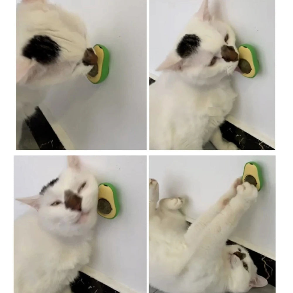 Hierba gatera natural, pelota giratoria adhesiva para pared, juguetes para limpiar los dientes de los gatos, pelota de hierba gatera, suministros para rascadores de hierba gatera