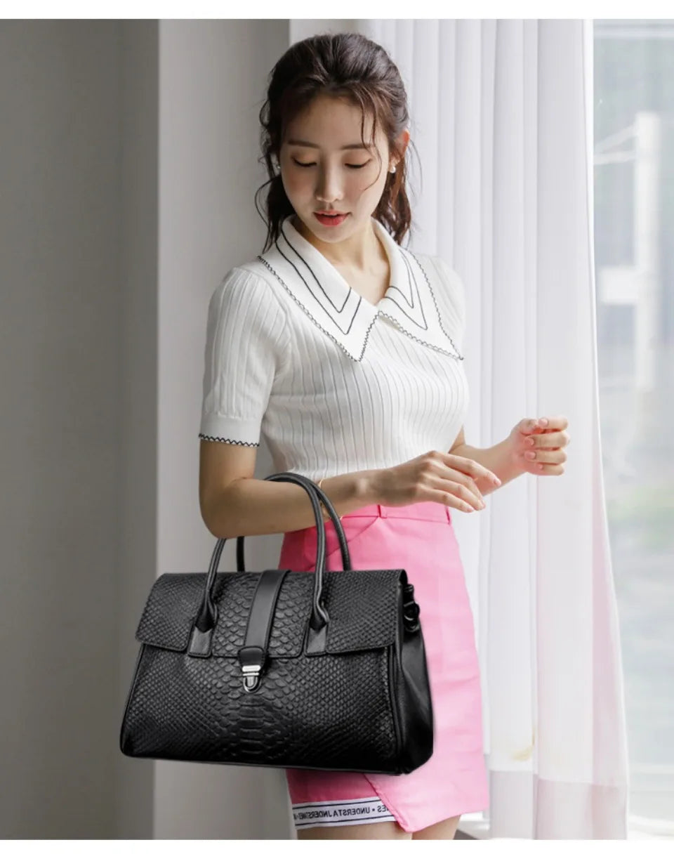 Bolso grande de alta calidad con estampado de serpiente, bolsos de piel, bolso de hombro para mujer, bolso de compras para mujer, bolso de mano informal de moda, bolso de mano Sac
