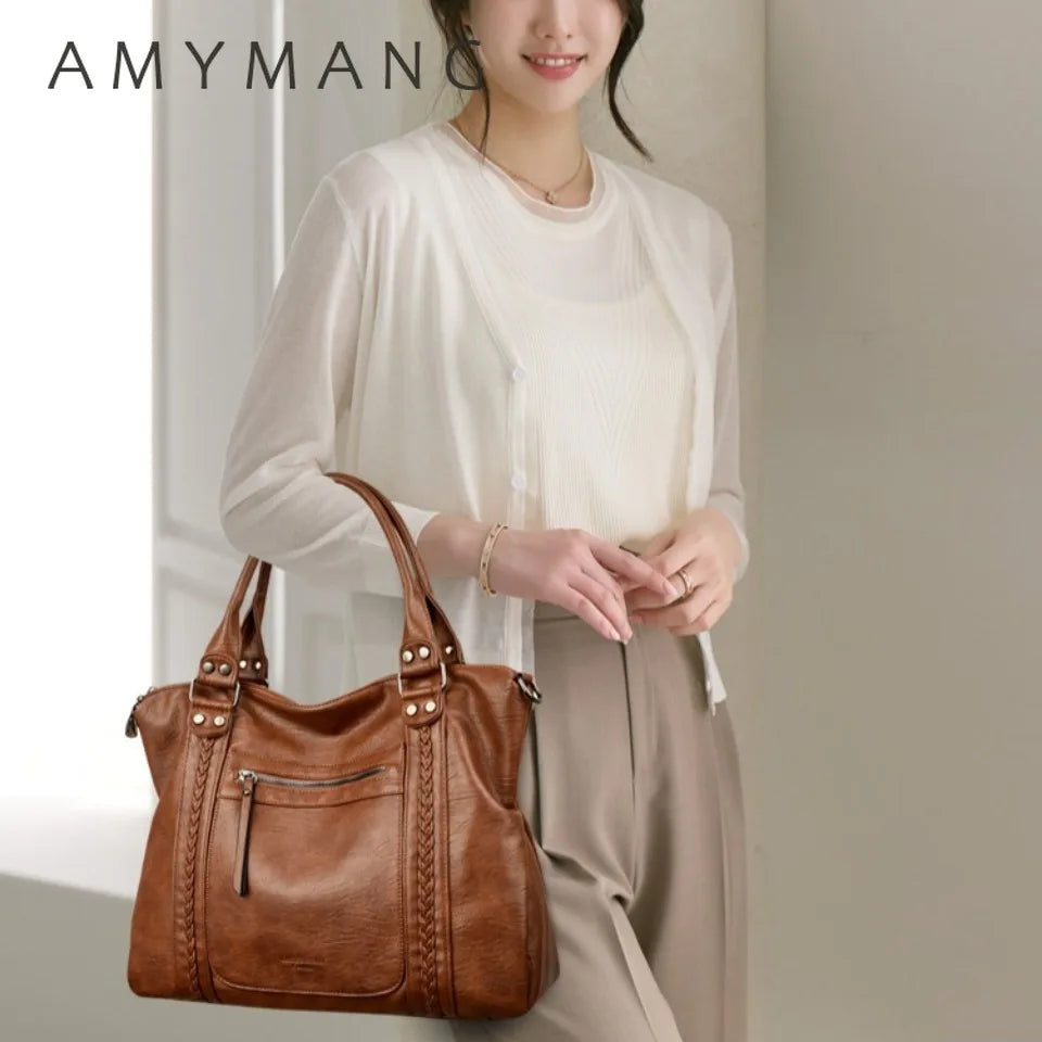 Bolsos de hombro y bandolera de piel suave de marca auténtica para mujer, bolsos de mano de lujo, bolsos de diseñador informales tipo tote y bandolera.