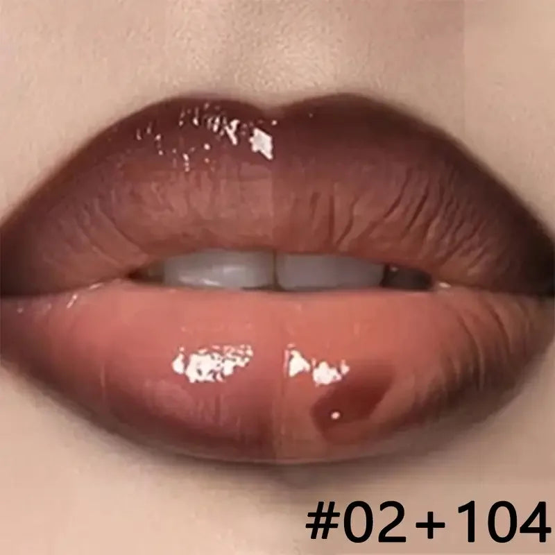 Set de maquillaje de 2 piezas: delineador de labios mate + aceite labial hidratante con color, de larga duración y fácil aplicación, resistente al agua, combinación de maquillaje ini