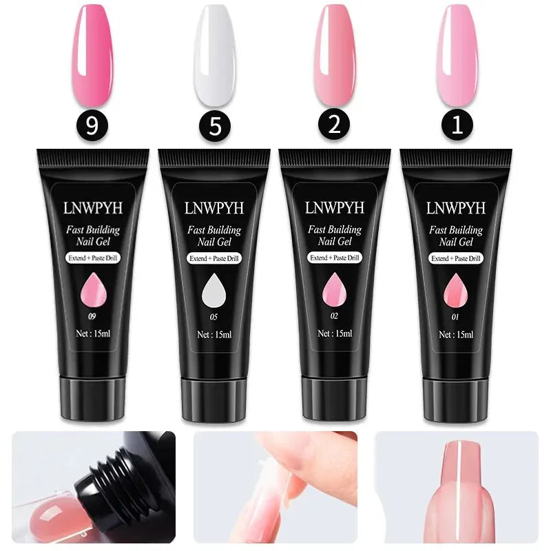 Kit de esmalte de uñas en gel con lámpara UV para uñas, taladro eléctrico para uñas, kit de uñas en gel de fácil remoción, base y capa superior, juego de herramientas para uñas en gel.
