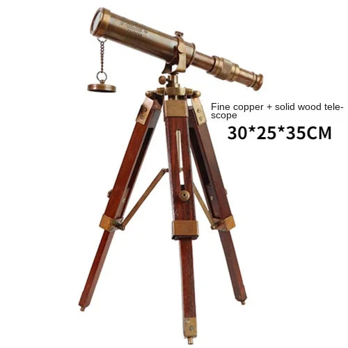 Telescopio de cobre puro, decoración de estilo europeo, americano y francés, decoración clásica suave para villas, oficinas y salas de exposición.