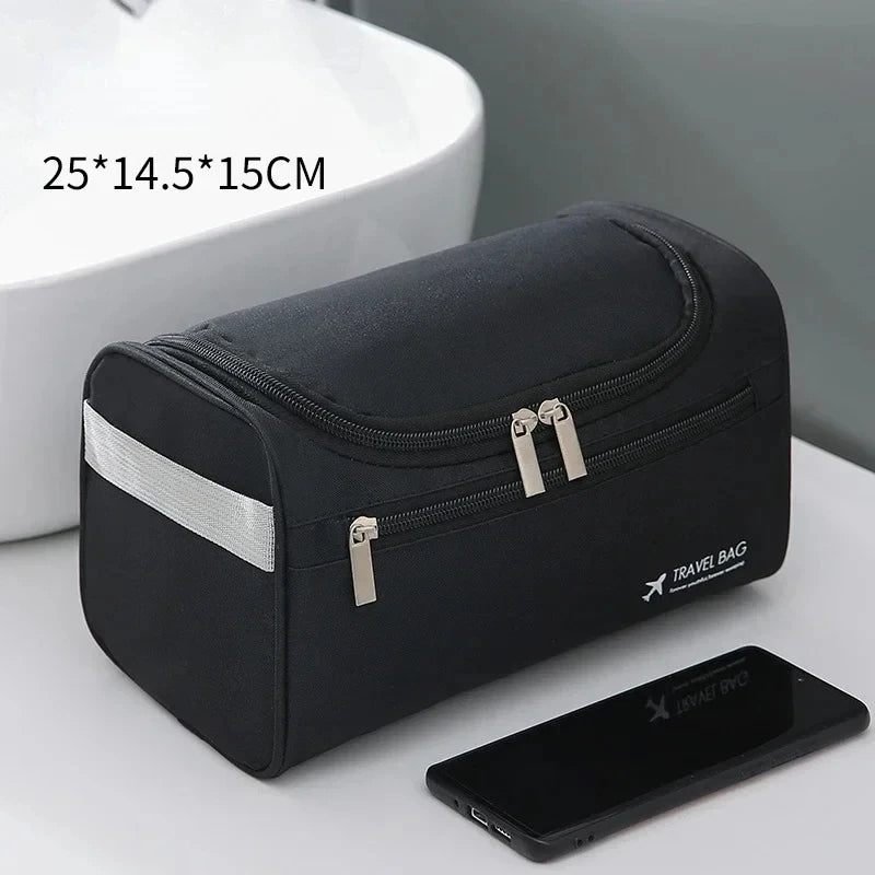 Neceser de cuero para hombre y mujer, neceser colgante para hombre, neceser de viaje, neceser grande para cosméticos.