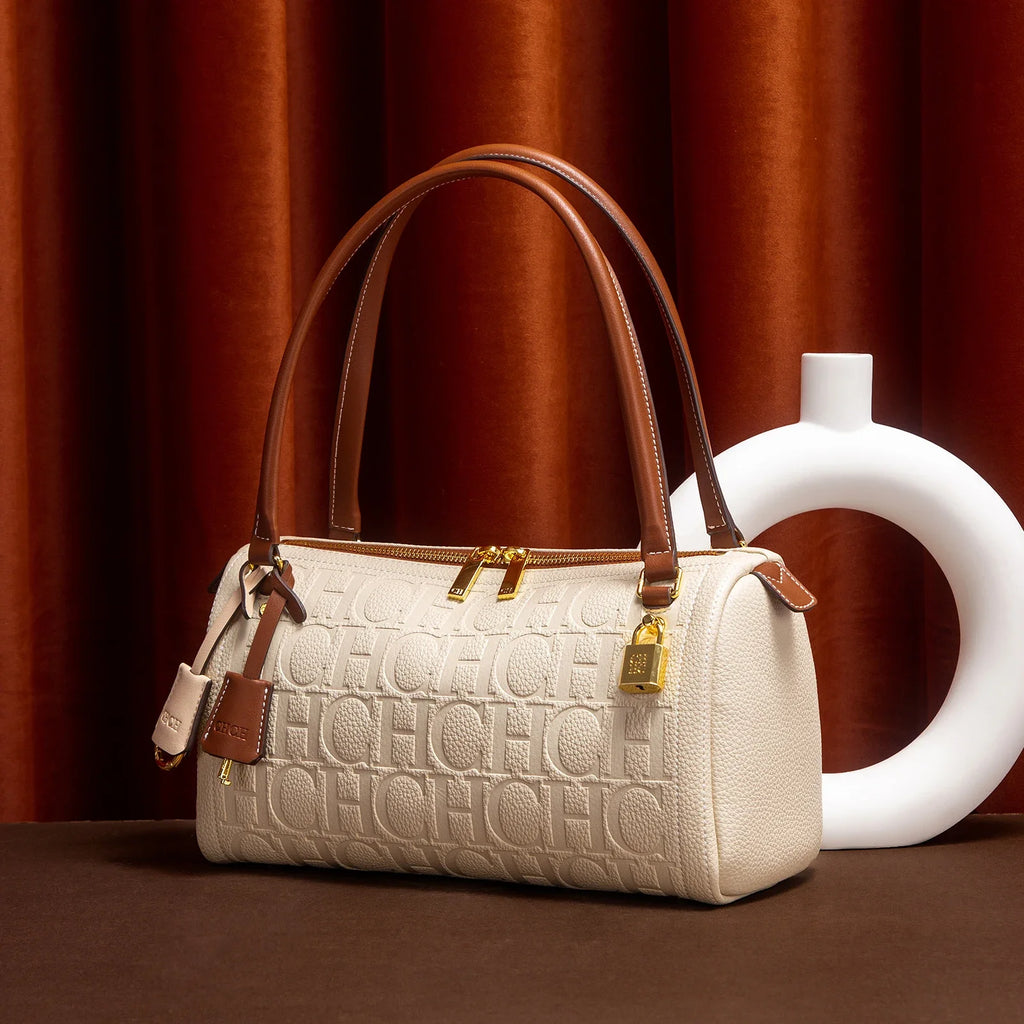 Bolso Boston de mujer C-H, nueva colección otoño/invierno, diseño de letras, bolsos de hombro con textura
