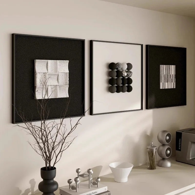 Arte mural 3D minimalista de estilo europeo para decoración de sala de estar, decoración vertical, comedor, vestíbulo, arte mural irregular para decoración del hogar.