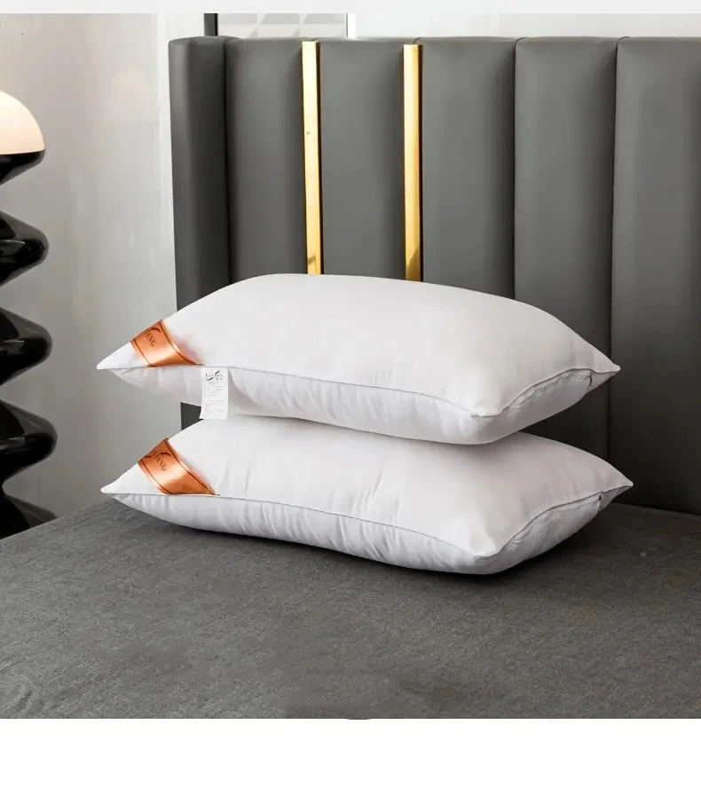 1 almohada blanca de rebote, color liso, suave y cómoda para dormitorio, cama, hotel de 5 estrellas, hogar, individual, para adulto.