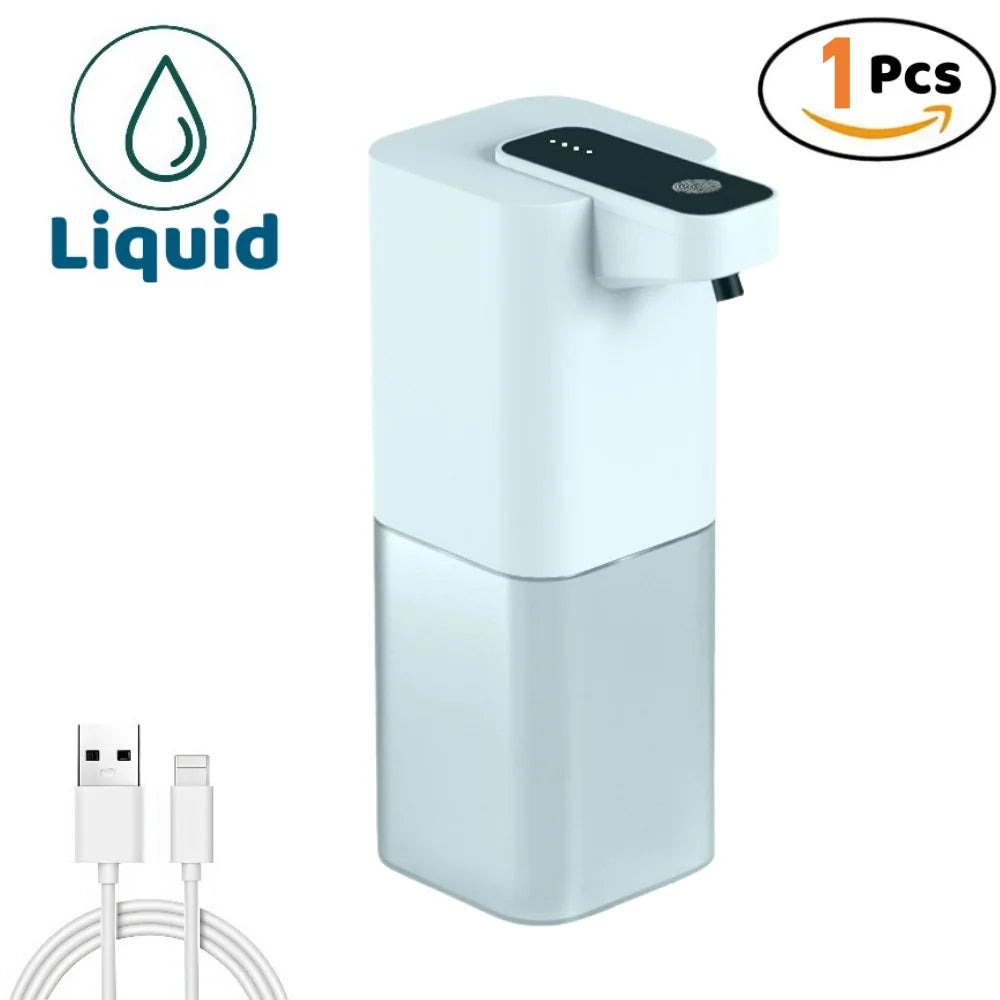 Dispensador automático de jabón líquido/espuma, dispensador eléctrico sin contacto, recargable por USB con sensor infrarrojo para baño y cocina.