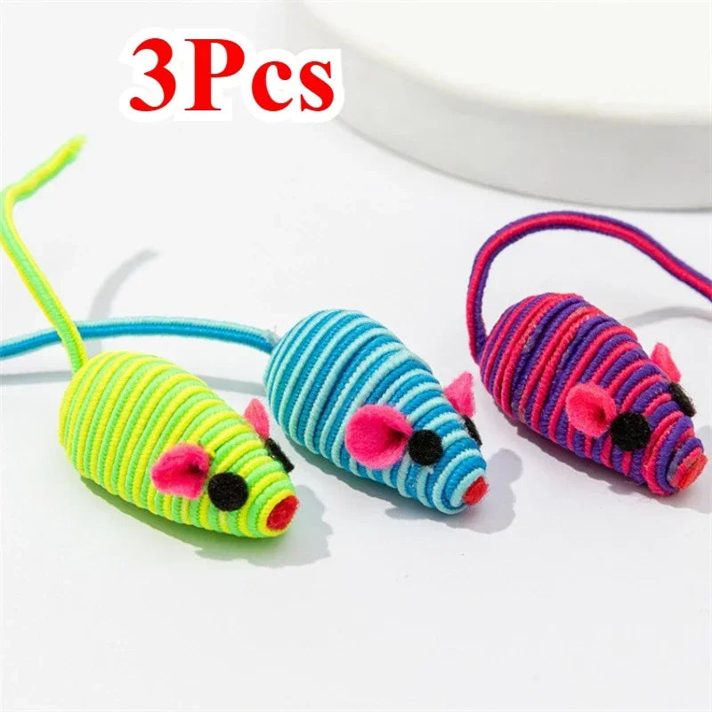 3 piezas de juguetes para gatos: ratón de juguete interactivo para masticar, atrapar y jugar. Suministros para mascotas.