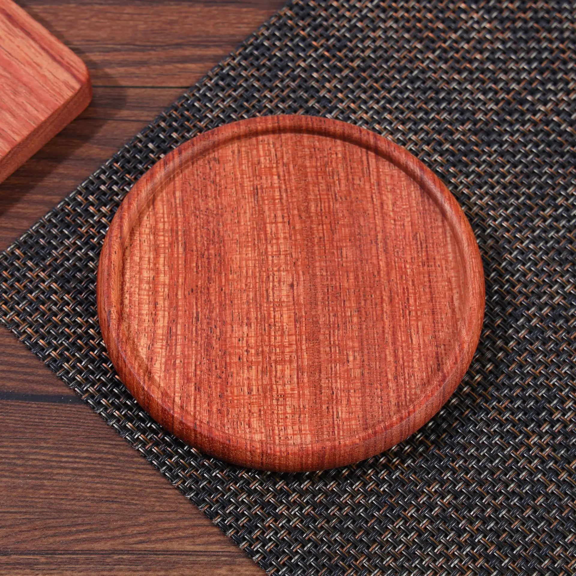 Posavasos de madera de nogal de 8,8 cm para vasos y tazas, salvamanteles redondos y cuadrados de madera, resistentes, para té y café.