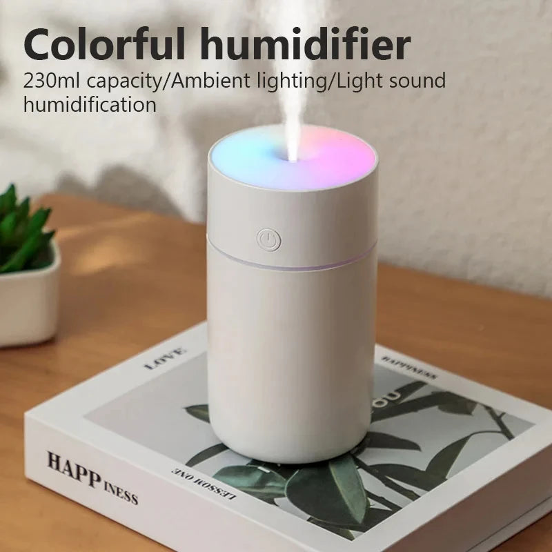 Humidificador de aire portátil mini HOMEFISH colorido, recargable por USB, inalámbrico, difusor de aroma para el hogar y el coche, atomizador de aceites esenciales