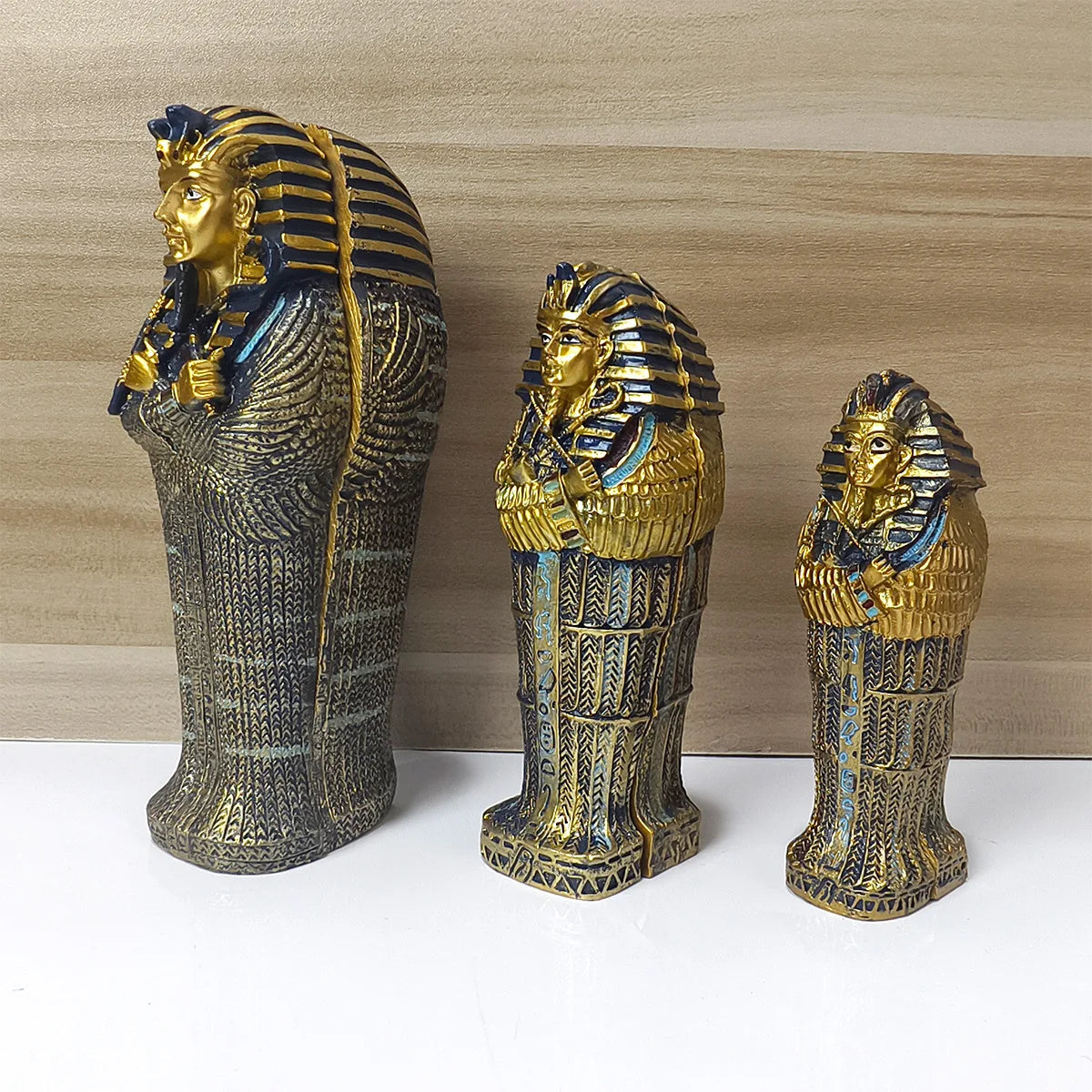 Adorno de momia del antiguo Egipto, ataúd de Tutankamón, artesanía del faraón, atracción turística de la misteriosa pirámide, recuerdo de viaje, decoración, regalo