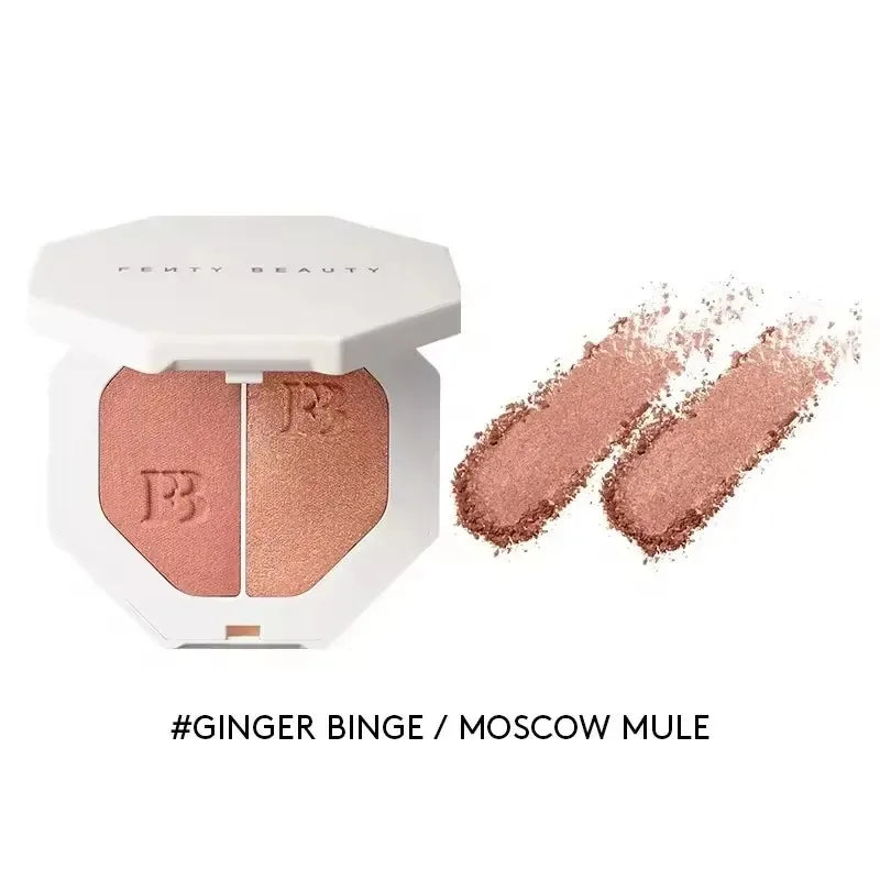 Fenty Beauty Paleta Iluminadora Facial De Alto Brillo, Barra De Contorno Natural, Polvo 3D De Diamante, Efecto Suavizante En Polvo