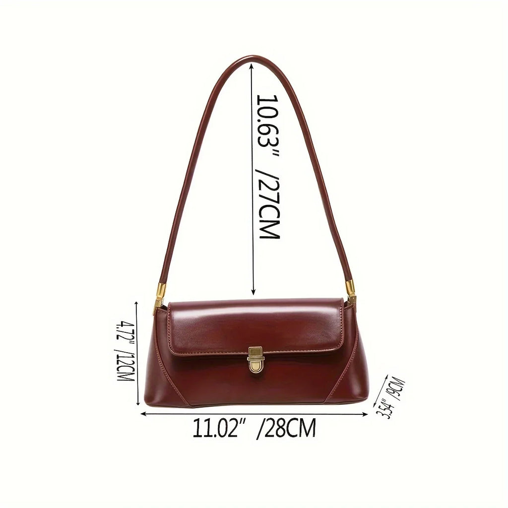 Bolso de mujer vintage, bolso de hombro de material PU, bolso tipo baguette francés, bolso de mano para el brazo, bolso de viaje Hundred
