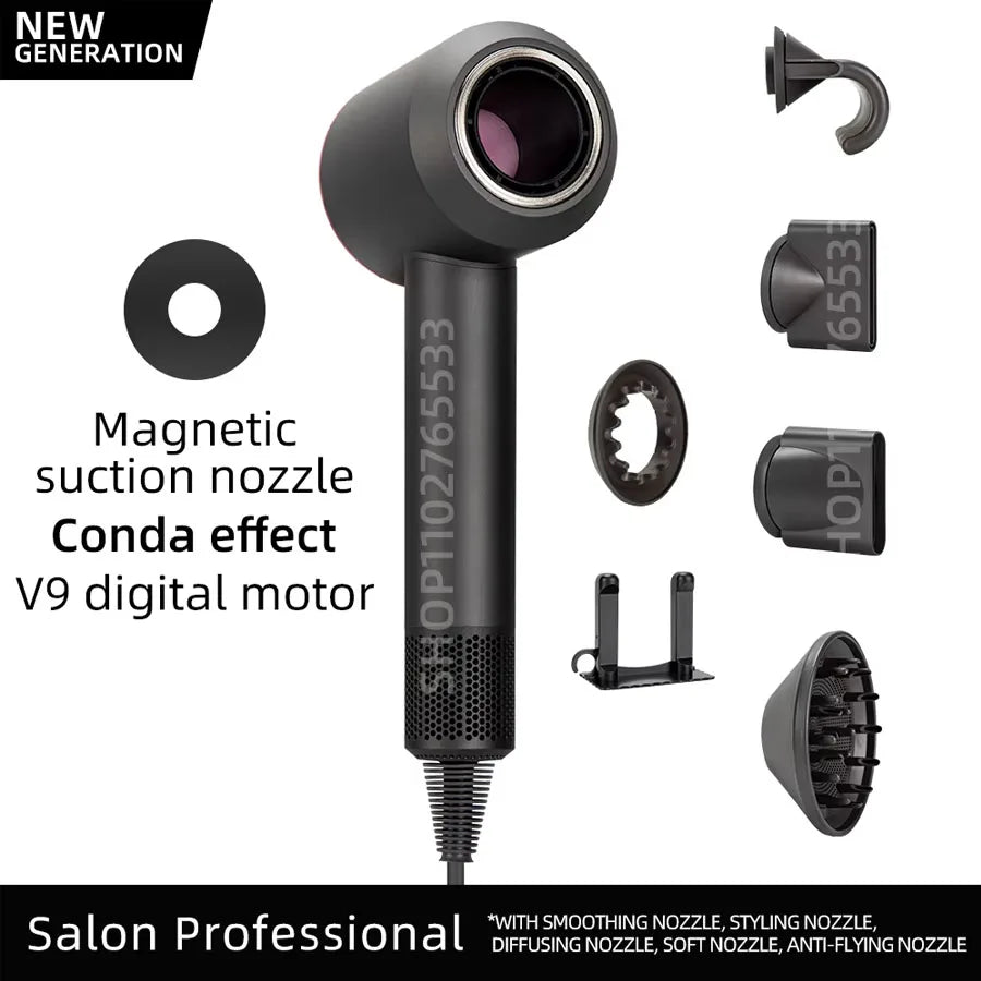 Secador de pelo iónico 5 en 1 con difusor. Aparatos profesionales para el cuidado del cabello. Secador de pelo sin aspas para peluquería femenina. Súper secador de pelo.