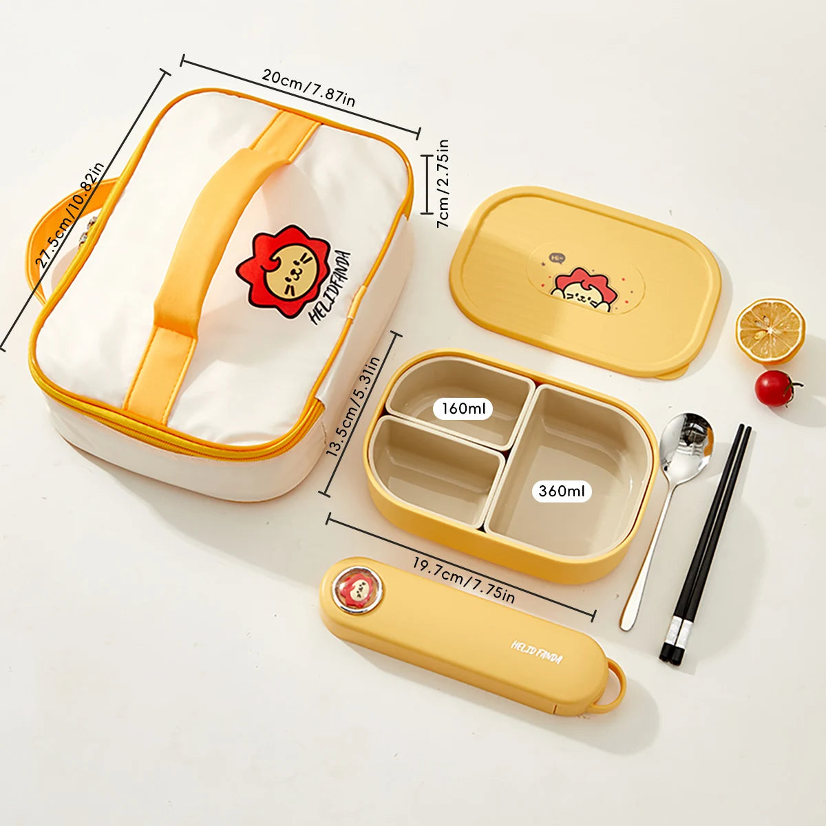 WORTHBUY Tupper de Almuerzo de Plástico para Microondas con 3 Rejillas, Caja Bento de Frutas Portátil y Desmontable, Contenedor de Comida Apilable para Escuela y Oficina