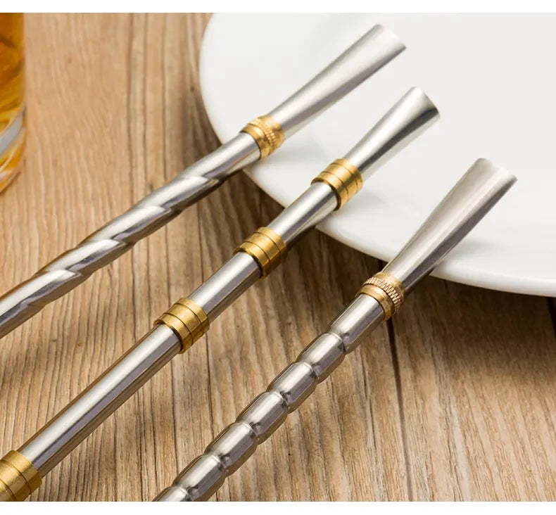 Pajita para beber,  vajilla de acero inoxidable, pajitas reutilizables de metal lavables, filtro de té, vajilla para cócteles y bebidas de bar.