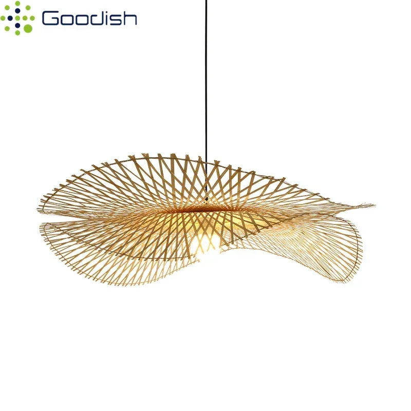 Lámparas colgantes de mimbre tejido de bambú, lámparas de ratán natural estilo rústico para cocina, sala de estar, comedor y decoración del hogar.