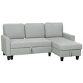 Sofá cama Homcom de 3 plazas con chaise longue reversible, con espacio de almacenamiento y fundas extraíbles, color gris.