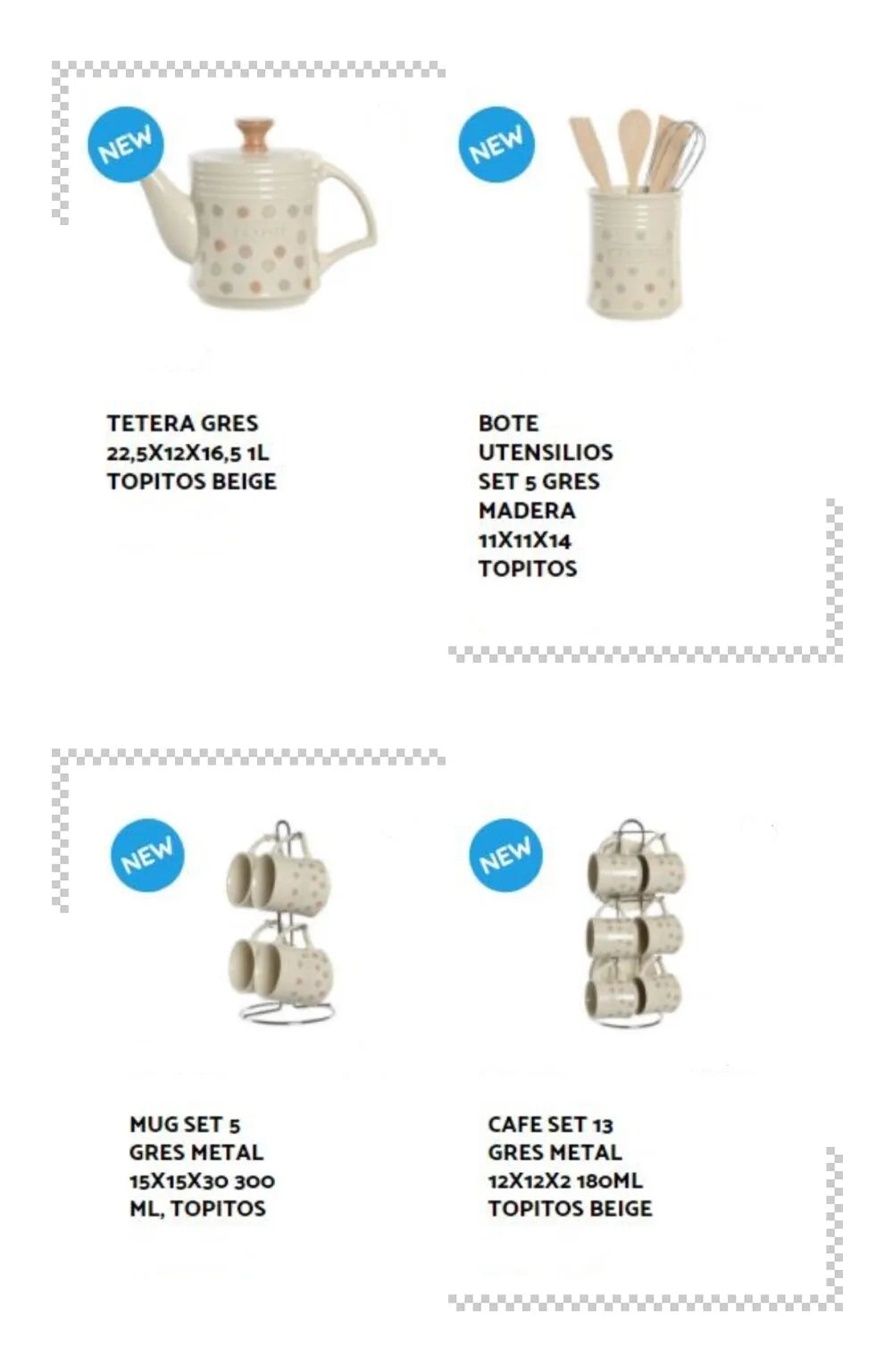 Juego de azucarero con taza de leche, gres color beige, accesorio de mesa de cocina, 24x12.5x2, tapas beige
