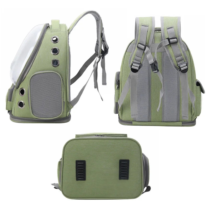 Bolsa transportadora transparente para gatos, mochila de viaje para exteriores para gatos y perros pequeños, bolsa de transporte transpirable para gatos, suministros para mascotas