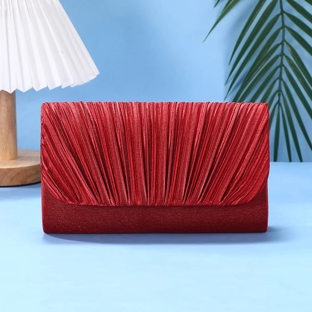 Bolso bandolera de un solo hombro con textura elegante y a la moda, bolso de fiesta, bolso de mano elegante y lujoso, bolso de mano plegable de noche.