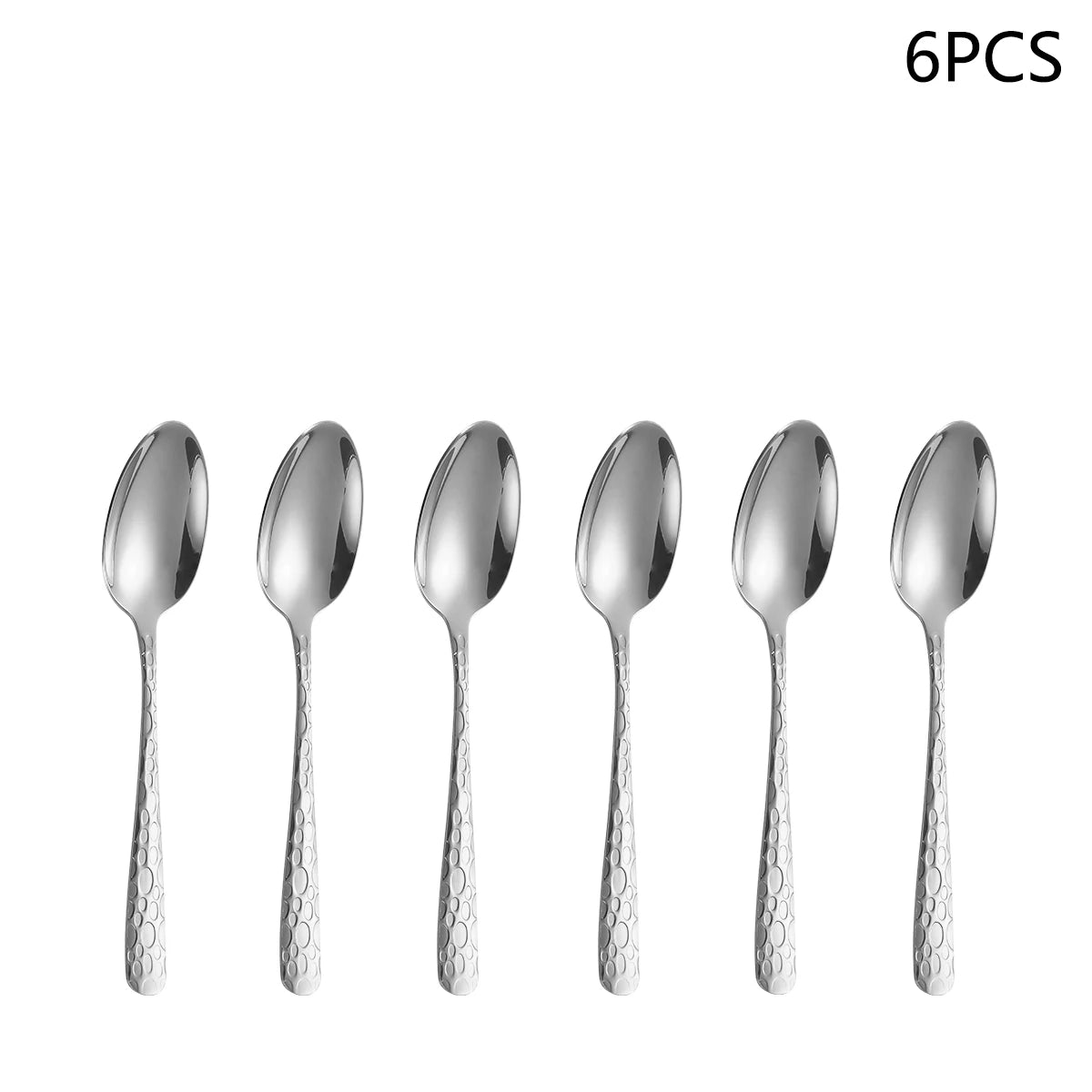 Vajilla de acero inoxidable plateada de 4/6/16/24 piezas con cuchillo para carne, tenedor de mesa, cuchara sopera y cucharilla de té. Vajilla delicada para el hogar.