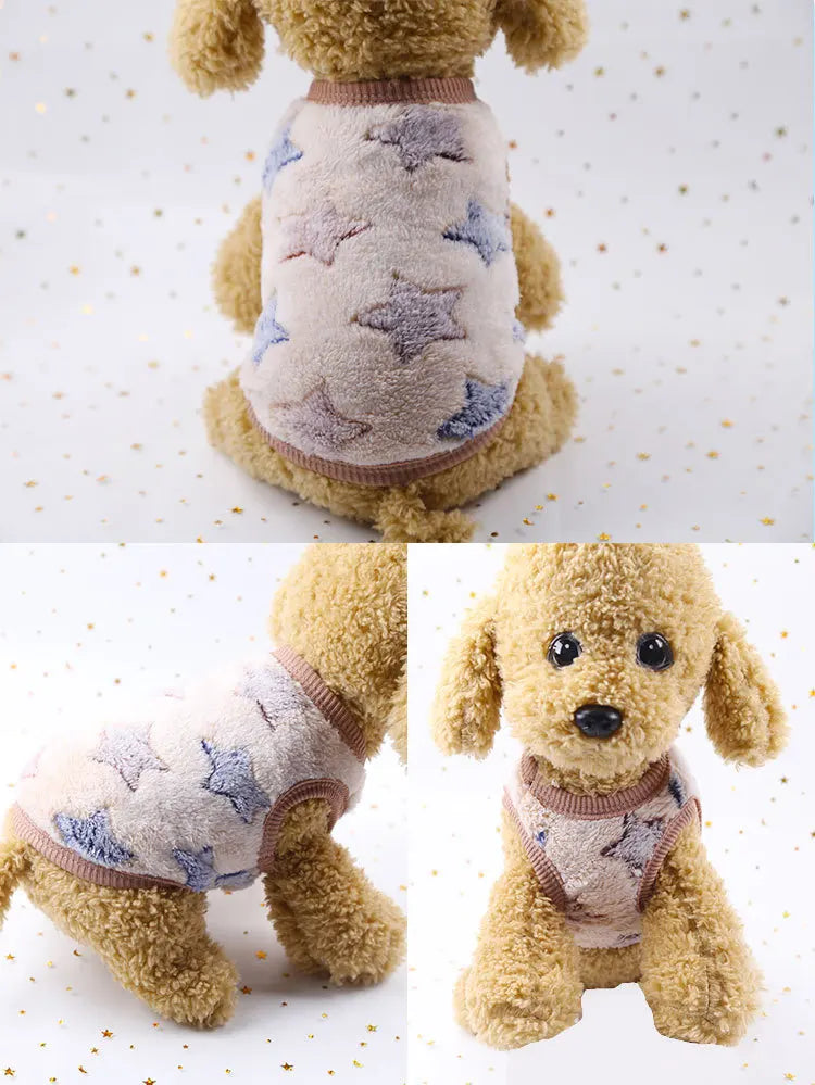 Lindo chaleco de invierno para perros pequeños y gatos, suéter cálido para mascotas, chaqueta acolchada de franela suave para cachorros, accesorios para perros XXS