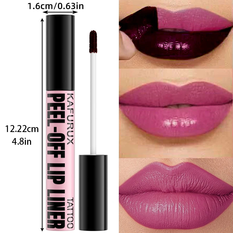Tinte labial peel-off de 7 colores, larga duración, resistente al agua, rosa, a prueba de transferencia, no se transfiere, brillo labial de maquillaje natural