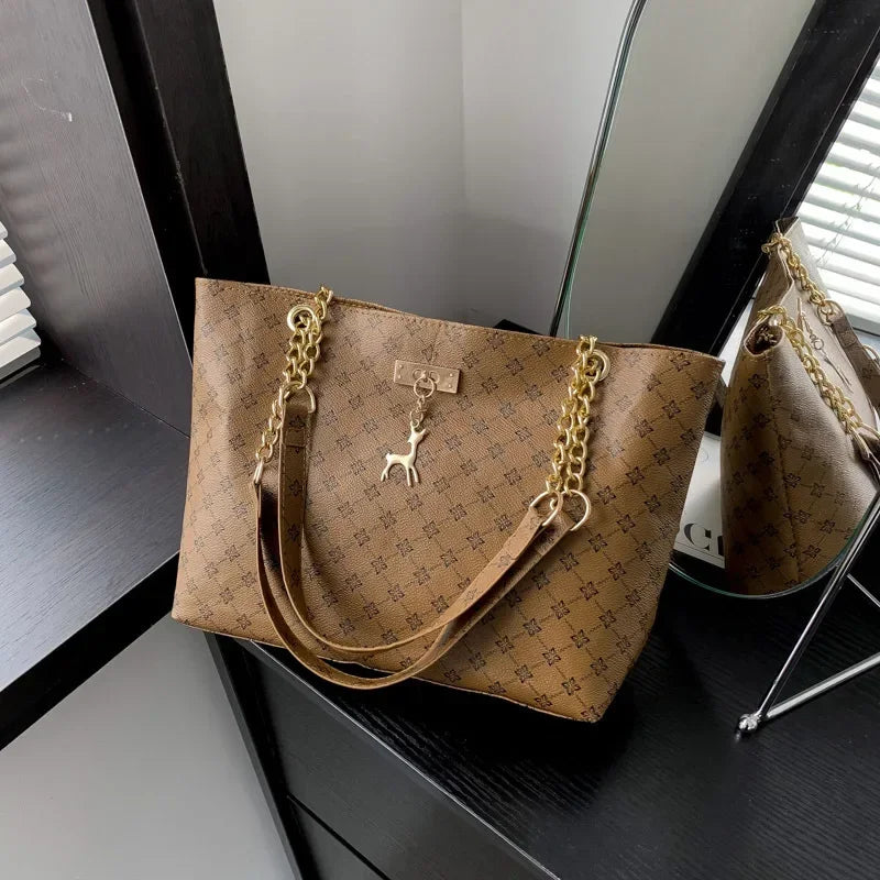 Bolso de hombro/axila de gran capacidad de piel sintética de alta calidad para mujer, ideal para el trabajo, estudiantes y viajes. Bolso de mano retro para mujer.