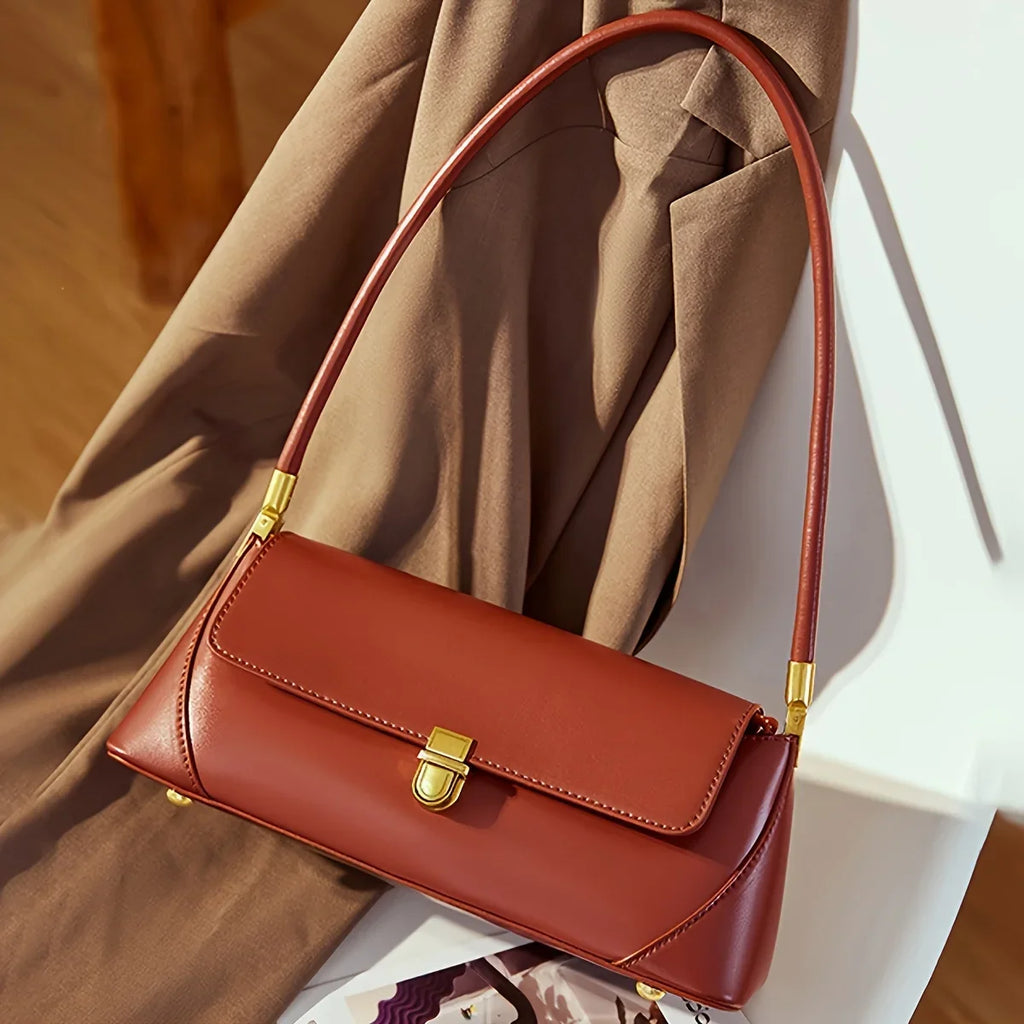 Bolso de mujer vintage, bolso de hombro de material PU, bolso tipo baguette francés, bolso de mano para el brazo, bolso de viaje Hundred