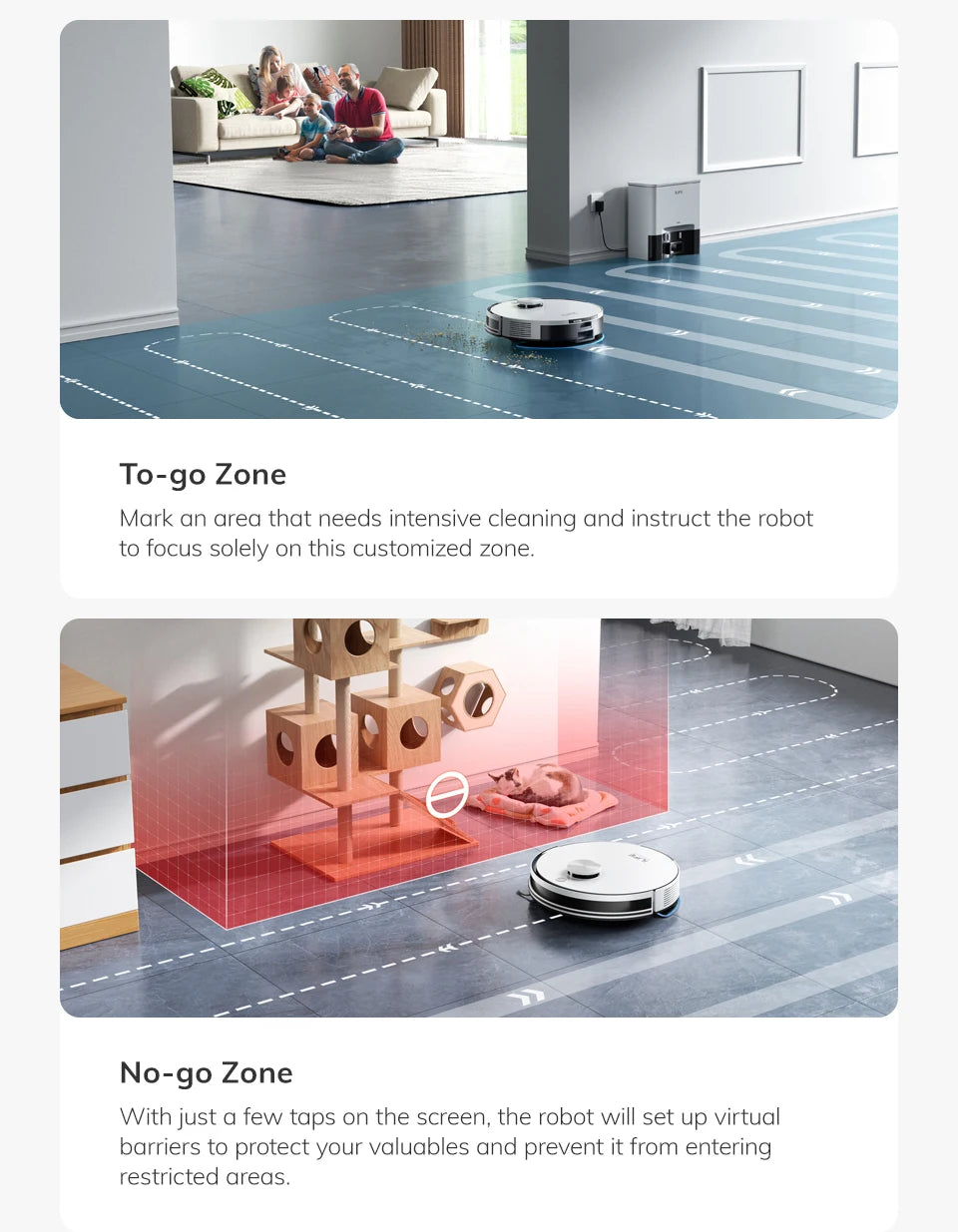 ILIFE A30 PRO, aspiradora y fregona robot con potencia de succión de 5000 Pa, vaciado automático, capacidad para 60 días, control por aplicación/mando a distancia, autonomía de 180 minutos.
