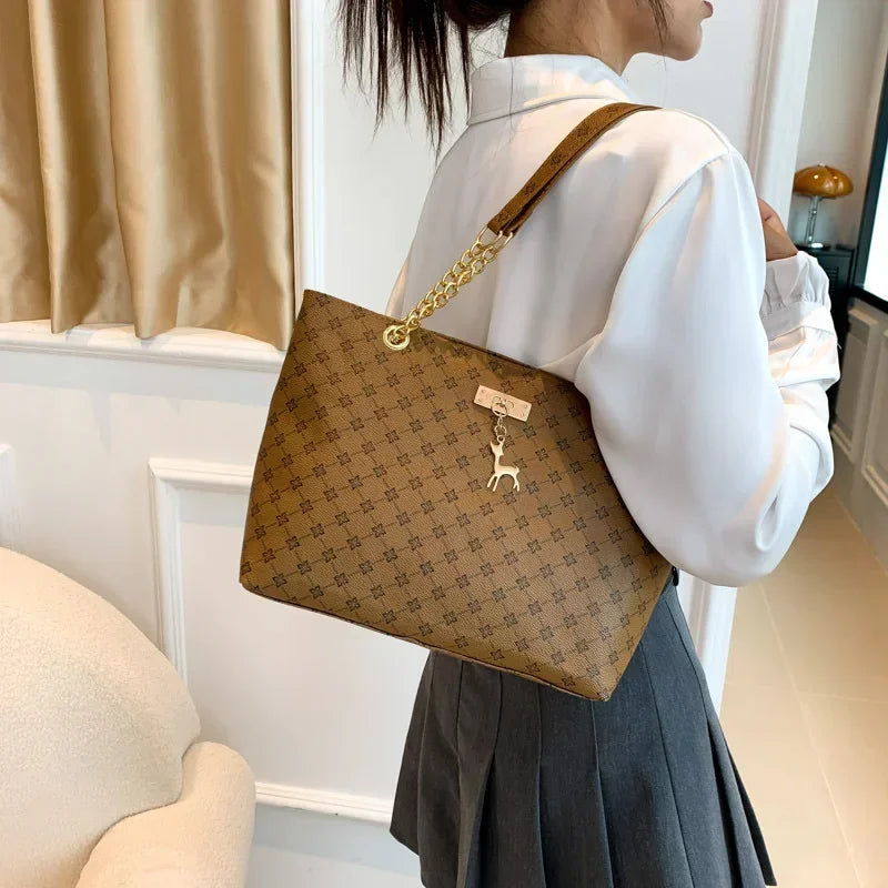 Bolso de hombro/axila de gran capacidad de piel sintética de alta calidad para mujer, ideal para el trabajo, estudiantes y viajes. Bolso de mano retro para mujer.