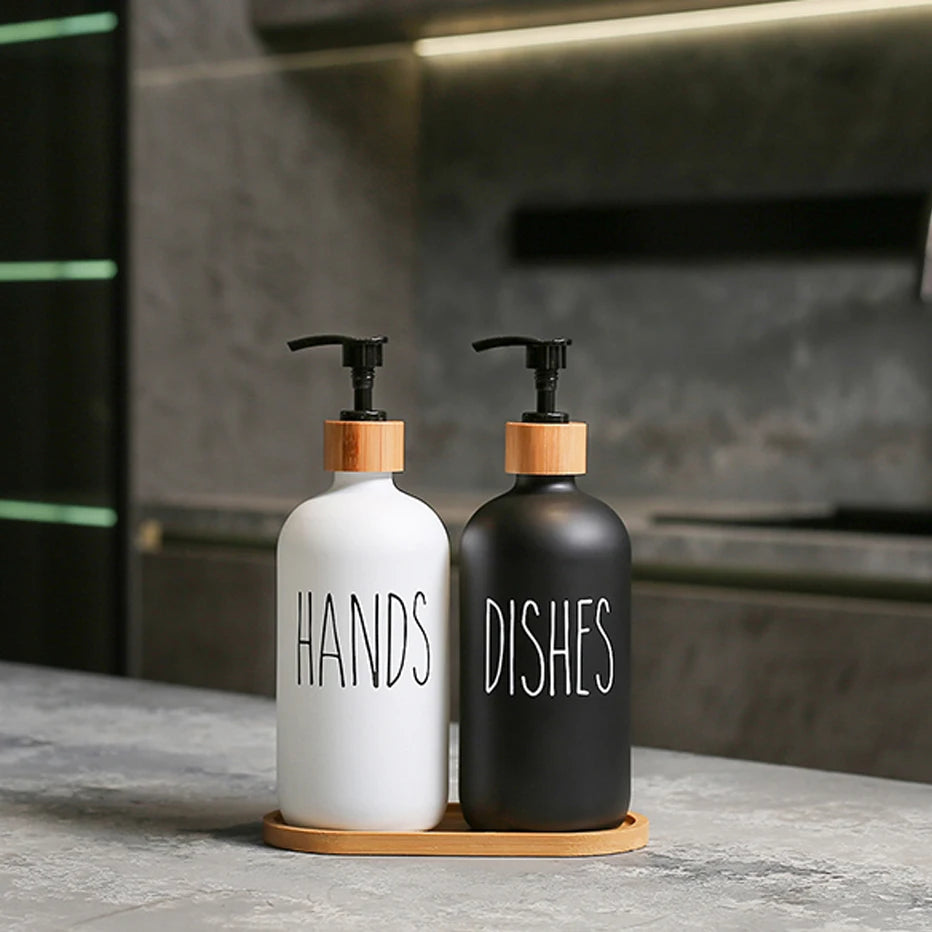 Dispensador de jabón líquido para platos de 500 ml, recargable, para baño, jabón de manos, champú, gel de ducha, líquido, subbotellado, accesorios de cocina.