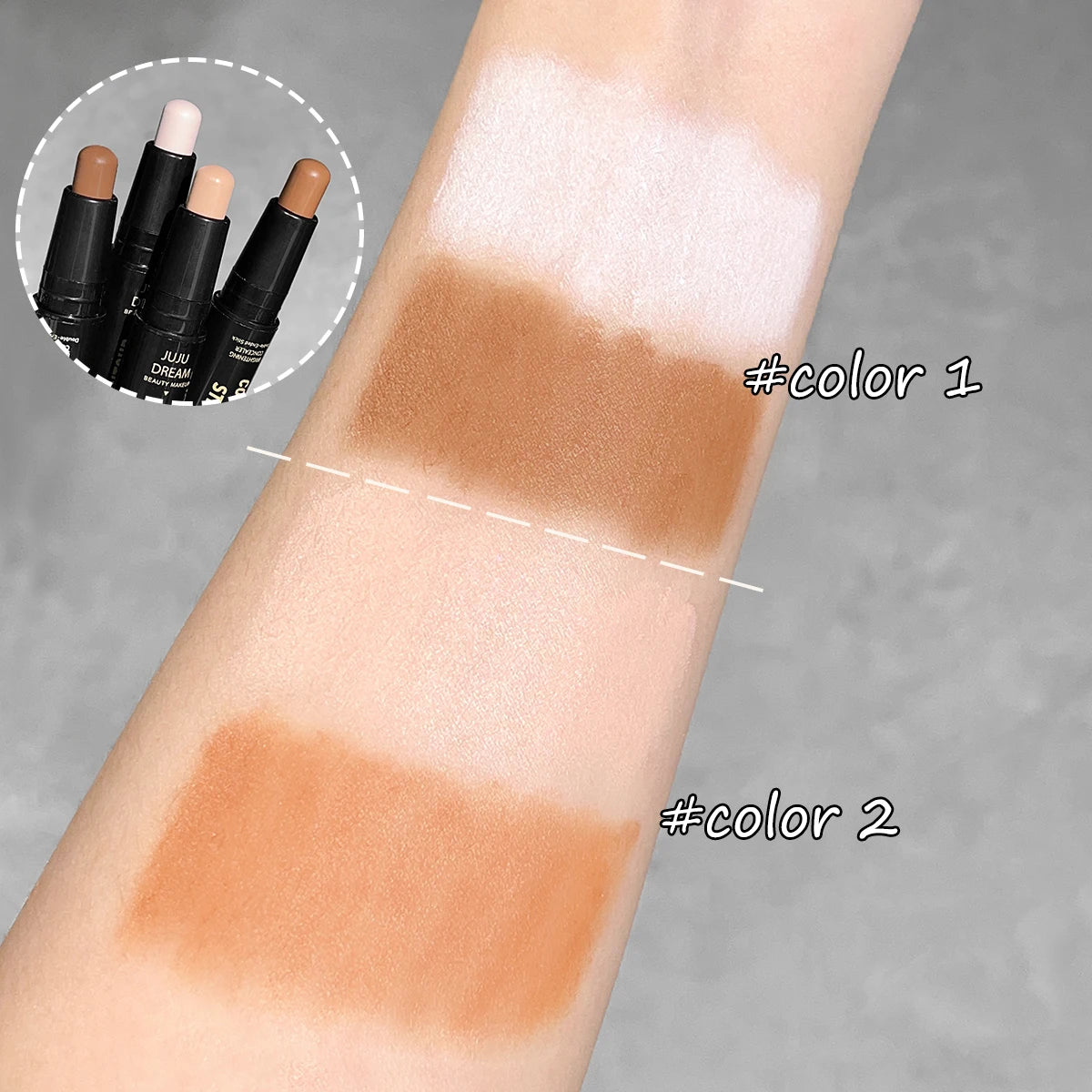 Barra de contorno de doble punta, base de maquillaje facial, corrector, ojeras de larga duración, corrector de contorno, maquillaje