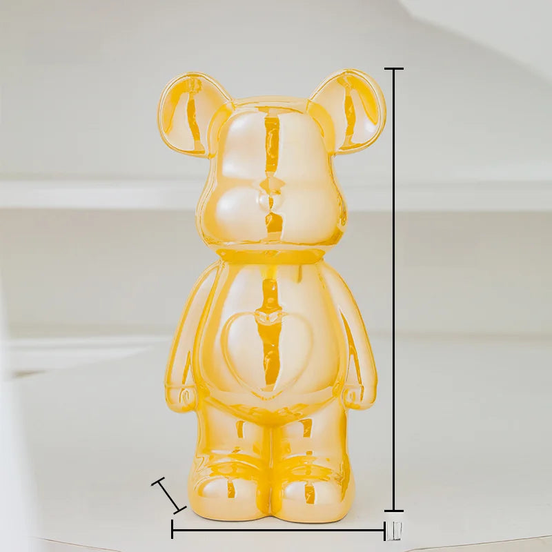 17/27/cm Oso estético Ladrillo Estatua de cerámica Oso de peluche decoración figura de acción Esculturas Adorno para habitación Decoración del hogar Manualidades