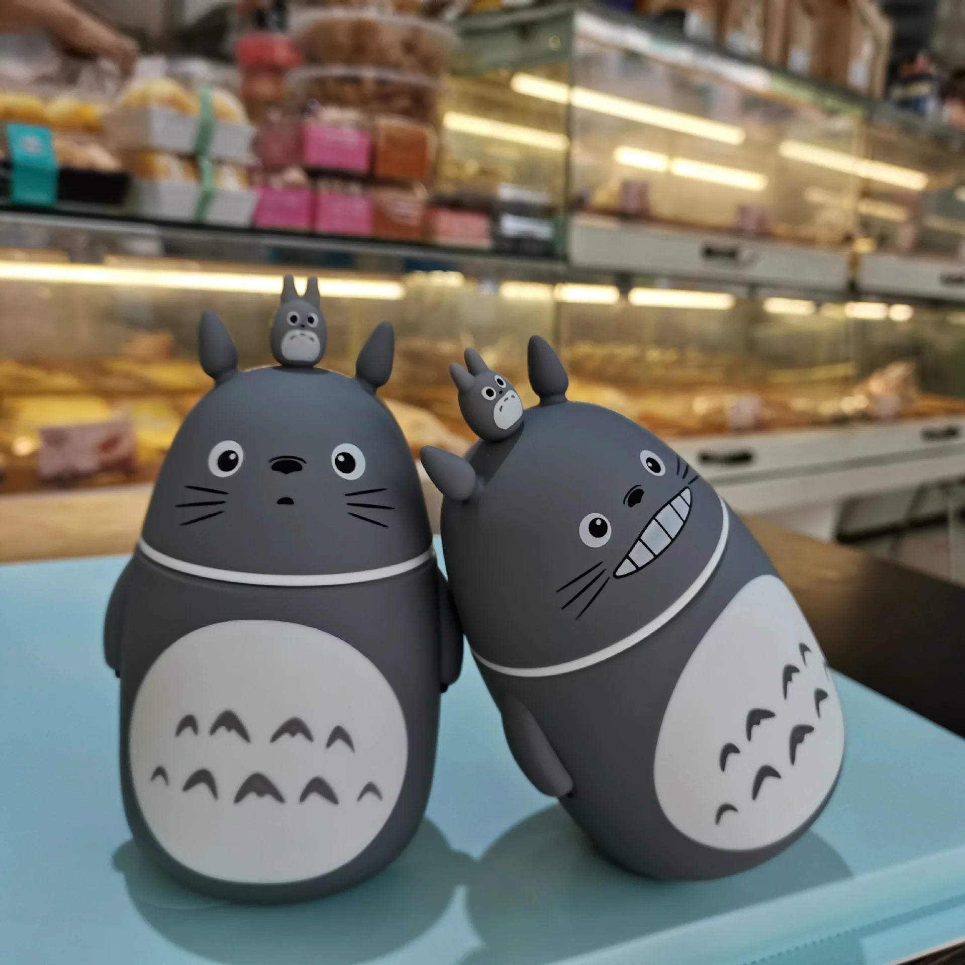 Botella de agua de vidrio con forma de Totoro de dibujos animados Kawaii para niños, a prueba de fugas, para gimnasio, viajes y deportes al aire libre.