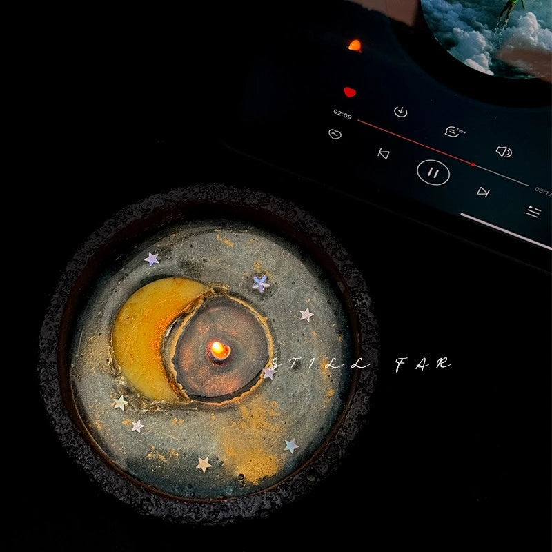 Vela aromática Melting Moon, vertida a mano en cera de soja, estética para el hogar, centro de mesa romántico para ella, regalo de cumpleaños o aniversario.