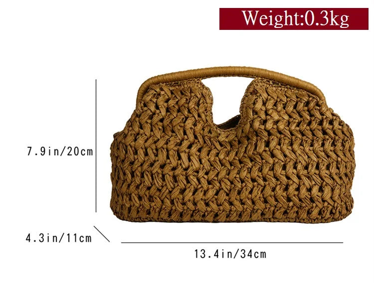Nuevo bolso de playa de verano para mujer, bolso de mano de lujo de diseñador, bolsos de paja, bolso tote, bolsos de moda de ratán tejido, bolso de viaje para mujer