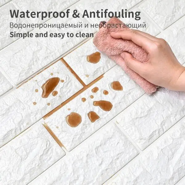 Papel pintado autoadhesivo 3D de 70 cm x 1/5/10 m, continuo, impermeable, con diseño de ladrillo. Ideal para sala de estar, dormitorio, habitación infantil y decoración del hogar.