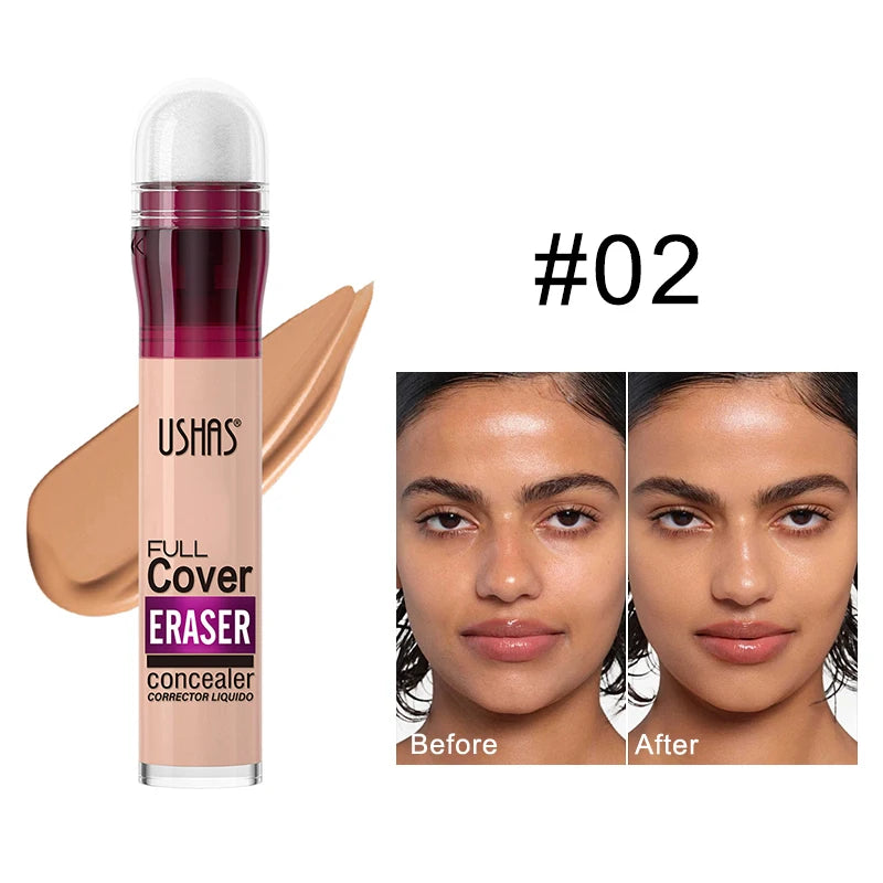 Corrector con cabezal de esponja para ojeras, lágrimas, pecas, acné, pigmentación e imperfecciones, creando una piel de aspecto natural.