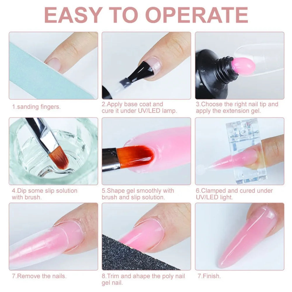 Kit de esmaltes de uñas en gel UV LIMEGIRL con lámpara UV y máquina perforadora, base y capa superior para manicura, esmalte de uñas en gel, kit acrílico de fácil remoción.