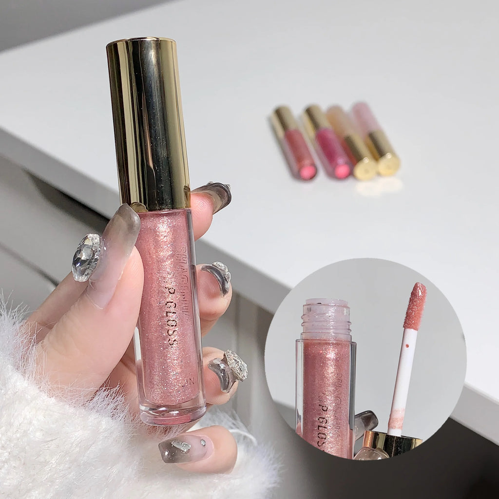 Brillo labial hidratante, voluminizador y brillante, glaseado labial con efecto espejo y brillo a base de agua, aceite labial hidratante para unos labios carnosos.