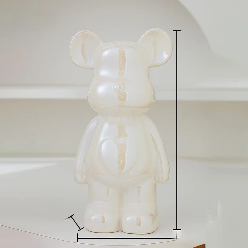17/27/cm Oso estético Ladrillo Estatua de cerámica Oso de peluche decoración figura de acción Esculturas Adorno para habitación Decoración del hogar Manualidades