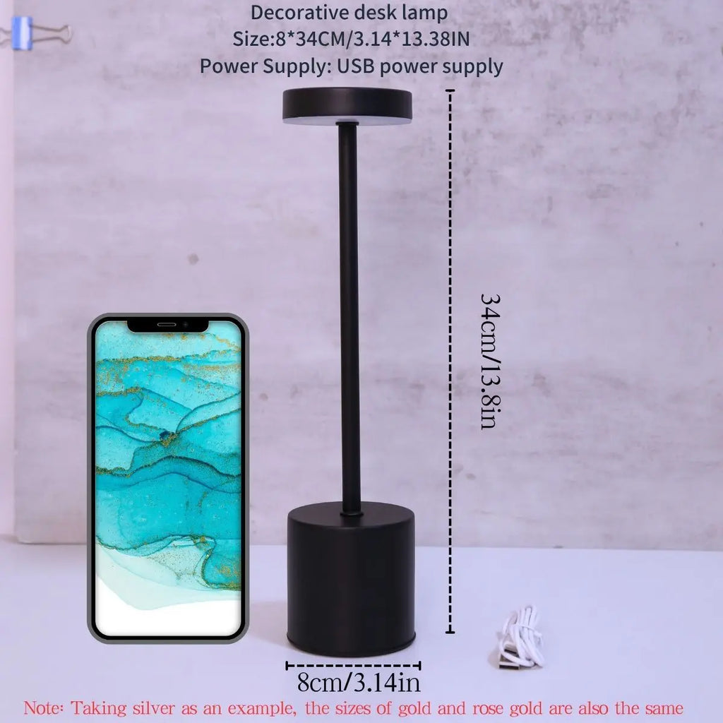 Lámpara de mesa moderna ajustable, luz ambiental portátil de metal, adecuada para decorar mesas de dormitorio en diversas salas de estar.