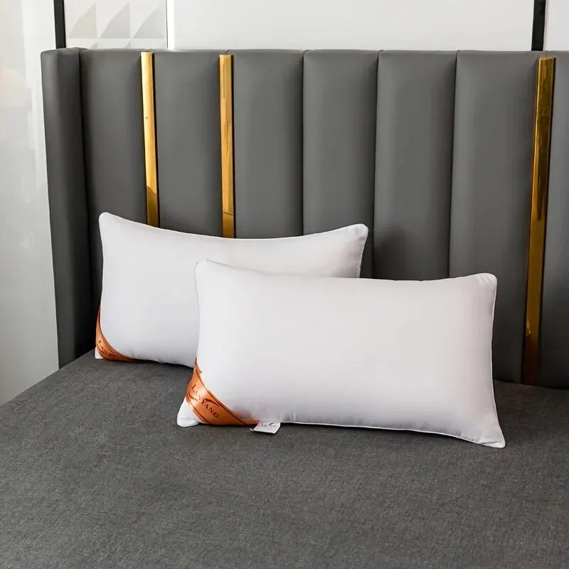 1 almohada blanca de rebote, color liso, suave y cómoda para dormitorio, cama, hotel de 5 estrellas, hogar, individual, para adulto.