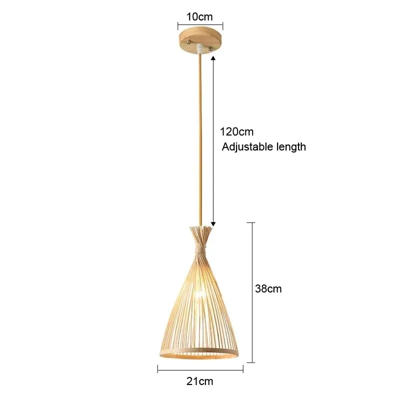 Lámpara colgante de bambú de última moda, luces de techo de ratán y mimbre, trenzado tejido a mano, suspendida, para el hogar y el comedor, decoración interior trenzada.