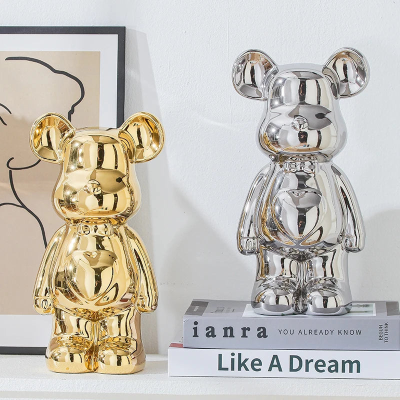 17/27/cm Oso estético Ladrillo Estatua de cerámica Oso de peluche decoración figura de acción Esculturas Adorno para habitación Decoración del hogar Manualidades