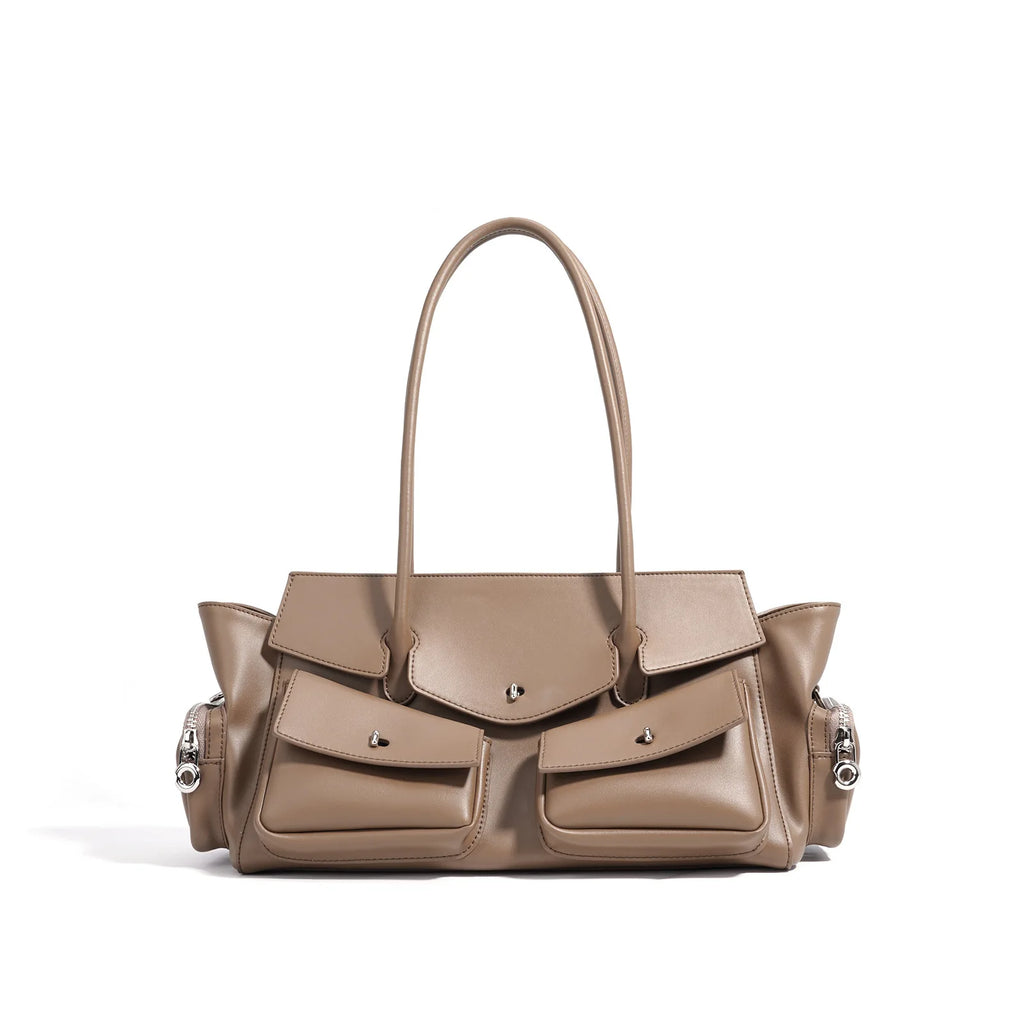 Bolso de mujer nuevo, de lujo, de diseñador, de piel auténtica, bolso de hombro para mujer, estilo vintage, con múltiples bolsillos, bolsos de piel de vacuno.